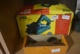 Pro Plus Electric Planer and a Stanley Block Plane