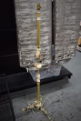 Brass Effect Floor Lamp (no shade)