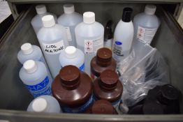 *Metal Component Drawers Containing 3D Printing Resins, Resin Dyes, Rubbing Alcohol, and Acetone