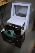 Small Folding Painted Wooden Chair, and a Quantity of Shopper Bags