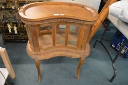 Kidney Shaped Glazed Cabinet with Removable Tray Lid (AF, for restoration)