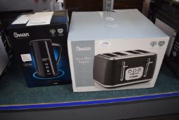 *Swan Black Toaster & Kettle (salvage)