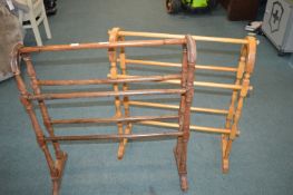 2x Wooden Towel Rails