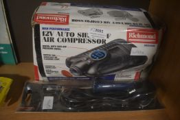 B&Q Soldering Iron, and a Richmond 12v Auto Shutoff Air Compressor