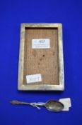 Hallmarked Silver Photo Frame (no glass), and a Silver Apostle Spoon
