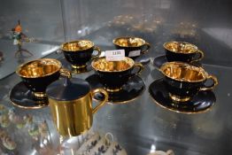 Vintage Italian Black & Gold Cup & Saucer Set