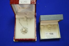 2x Sterling Silver Pendant with Cultured Pearls