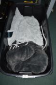 *Wheeled Storage Box Containing Assorted Heated Throws