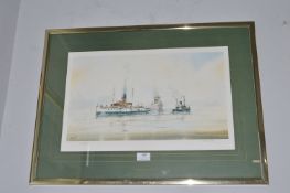 Signed David Bell Print of the Humber Ferry “River Work”