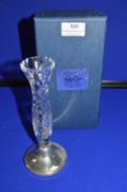 Cut Glass Crystal Vase with Hallmarked Silver Base (packaging by Broadway Silversmiths)
