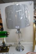 *Crystal Table Lamp with Silver Shade