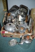 Vintage Metal Teapots Including Picquet Ware