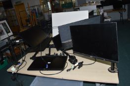 3x Double Monitor Stands with Acer and Xenta Monitors