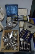 Cased Cutlery Canteens and Sets plus Assorted EPNS Cutlery