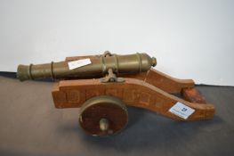 Wood & Brass Model Cannon