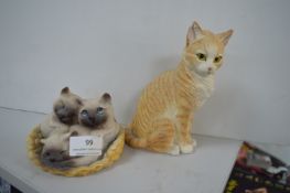 2x Cat Ornaments