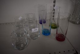 Selection of Glassware Including Coloured Hi-Ball Glasses, etc.
