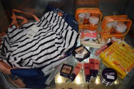 Selection of Cosmetics, Toiletries, and a Lady’s Black &White Striped Top Size: S