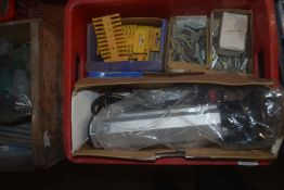 Plastic Box of Cavity Wall Fittings, Wall Plugs, and Other Ironmongery