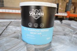 *15x 10kg Tubs of Volden All Purpose Repair Mortar (expired)