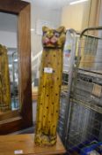 Carved Wooden Painted Cat