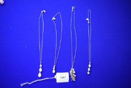 4x 925 Silver & Mother of Pearl Necklaces