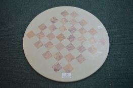 Inlaid Stone Circular Chessboard