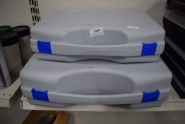 *2x Grey Clip Close Storage Boxes and Contents