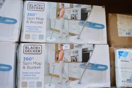 *2x Black & Decker 360° Spin Mops & Buckets
