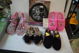 Coronation Street Slippers plus Wall Clock and Perfume