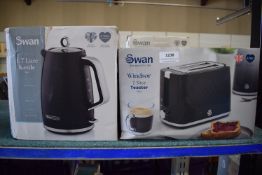 *Swan Black Toaster & Kettle (salvage)