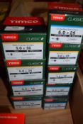 *9x Boxes of Timco Classics Screws: Multipurpose and Stainless Steel