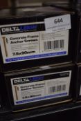 *4x Boxes of Deltaleigh Concrete Frame Anchor Screws 7.5x90