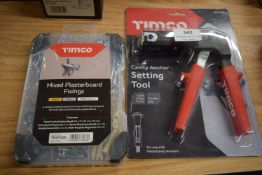 *Cavity Anchor Setting Tool and a Quantity of Assorted Press Board Anchors & Fixings