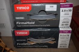 *Box of Timco 2.8x50 Collated Clip Head Framing Nails 3300pk CFG250, and Timco 3.1x75 2200pk