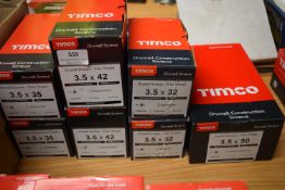 *7x Assorted Boxes of Timco Drywall Screws