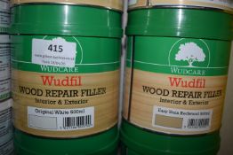 *1x 500ml of Wud Care Wood Repair Filler in Original White and 1x Tub of Easy Stain Redwood