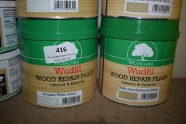 *1x 500ml of Wud Care Wood Repair Filler in Original White and 1x Tub of Easy Stain Redwood