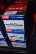 *6x Boxes of Timco Twin Threaded Wood Screws 6x1.5”
