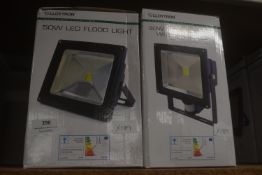 *1x 30w LED Floodlights with PIR Sensors, and 1x 50w LED Floodlight