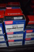 *6x Boxes of Timco Twin Threaded Wood Screws 12x4”