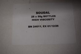 *25x 50g of Soudal High Viscosity Super Glue Expiry: 01/2026