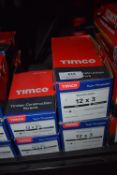 *2x Boxes of Timco Twin Threaded Wood Screws 12x3” and 2x 12x3.5”