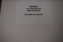 *25x 50g of Soudal High Viscosity Super Glue Expiry: 12/2026