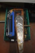 Mixed Box Containing Tile Cutter, Saw, Brace & Bit, Chisels, etc.
