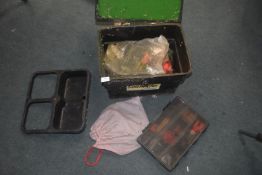 Tackle Box and Assorted Floats, Bait Trays, etc.