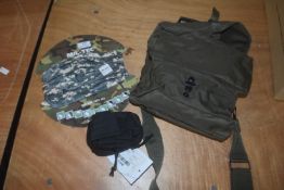 *Mil-Tec Accessory Set to Include Belt Pocket, Camouflage Snood, and Overshoulder Bag