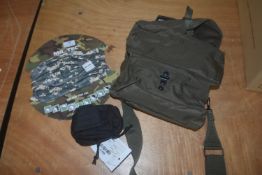 *Mil-Tec Accessory Set to Include Belt Pocket, Camouflage Snood, and Overshoulder Bag