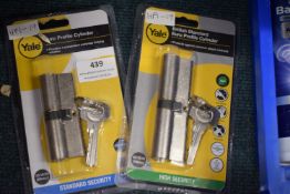 2x Yale Euro Profile Cylinder Locks - 1x High Security, and 1x Standard Security