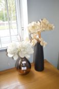 2x Artificial Flower Arrangements in Vases